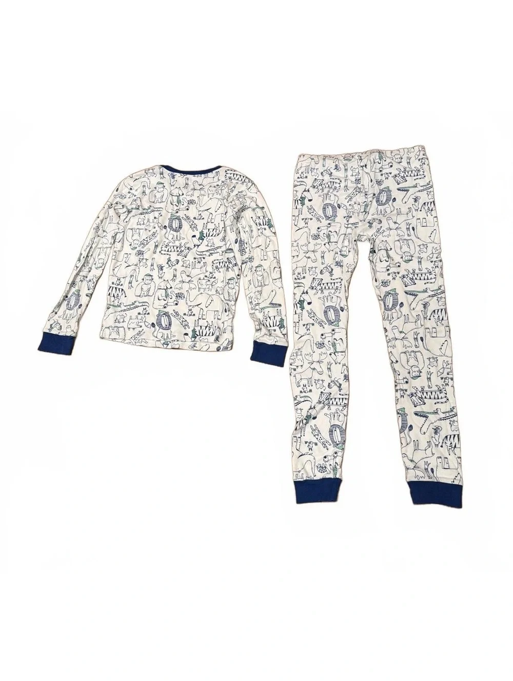 Carters Unisex Kids 12 Pajama Set Youth 12 long sleeve White Blue print
